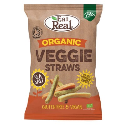 Eat Real Organic Veggie Straws Sea Salt 100g - Pack of 5