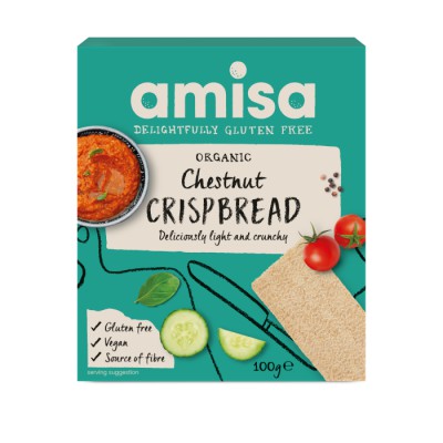 Amisa Organic Gluten Free Chestnut Crispbread 100g - Pack of 2