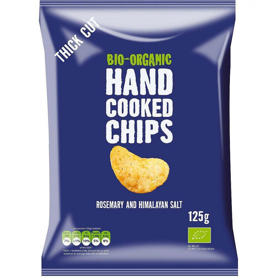 Trafo Organic Handcooked Rosemary & Himalayan Salt Crisps 125g
