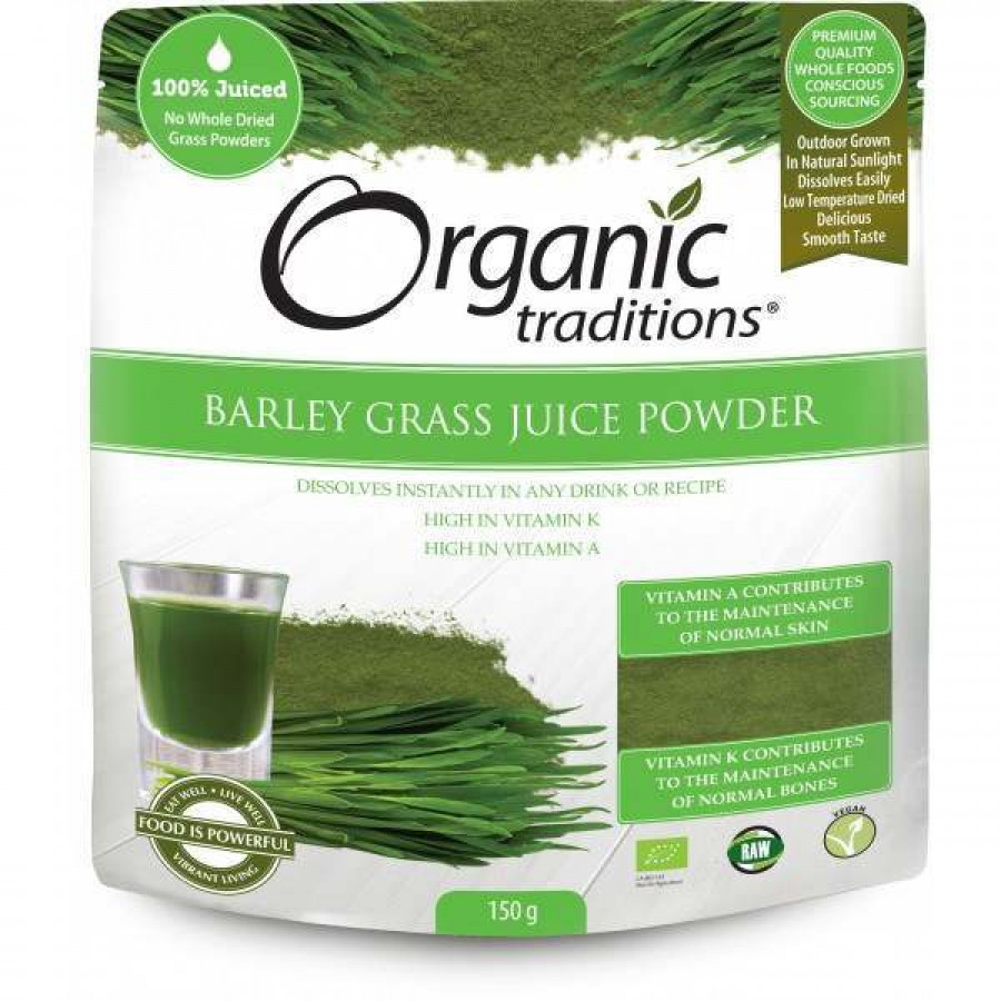 Organic Traditions Organic Barley Grass Juice Powder 150g