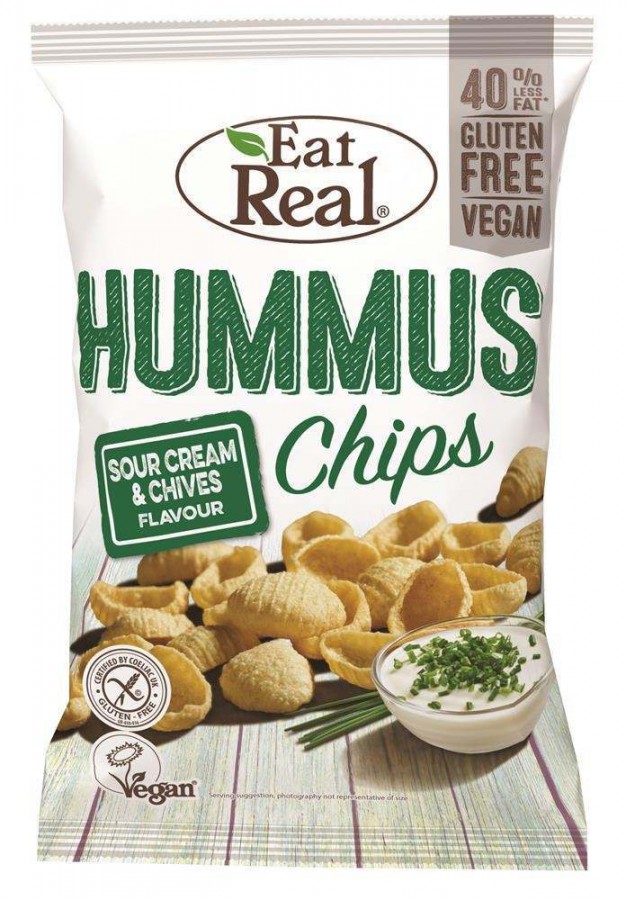 Eat Real Hummus Chips Sour Cream & Chives Chips 45g - Pack of 6