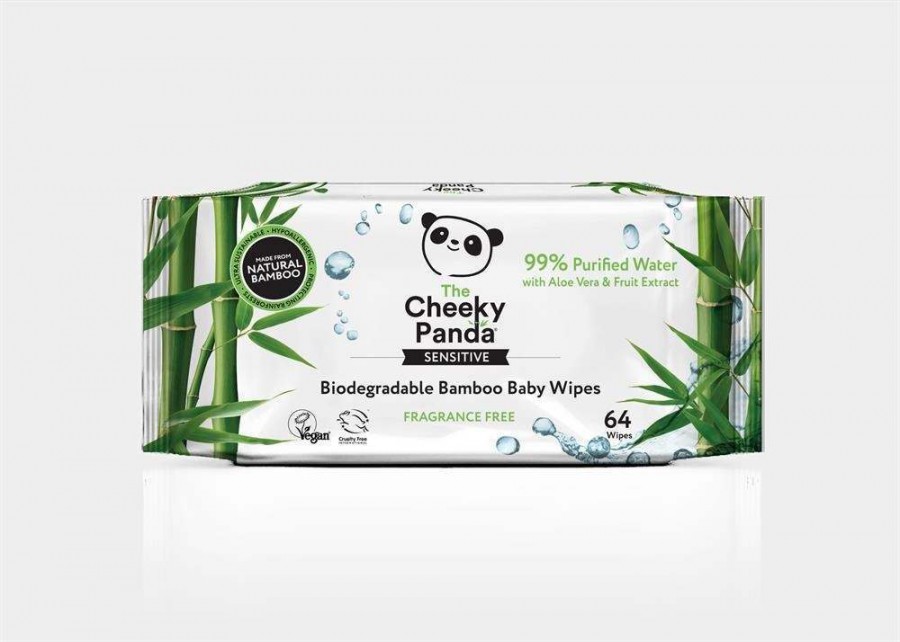 The Cheeky Panda Bamboo Baby Wipes - 64 Wipes