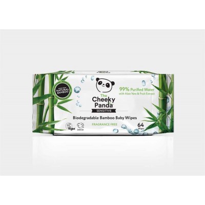 The Cheeky Panda Bamboo Baby Wipes - 64 Wipes