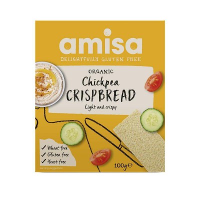 Amisa Organic Gluten Free Chickpea Crispbread 100g - Pack of 4