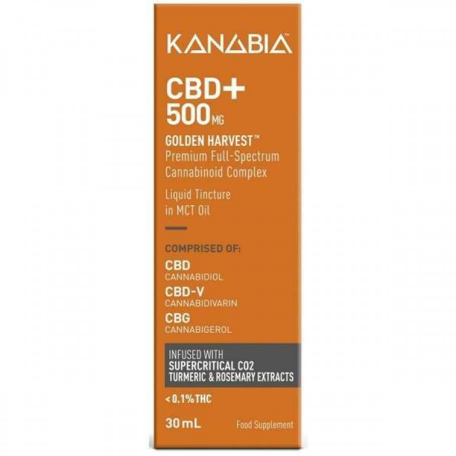 Kanabia CBD+Oil Golden Harvest 500mg Turmeric & Rosemary 30ml