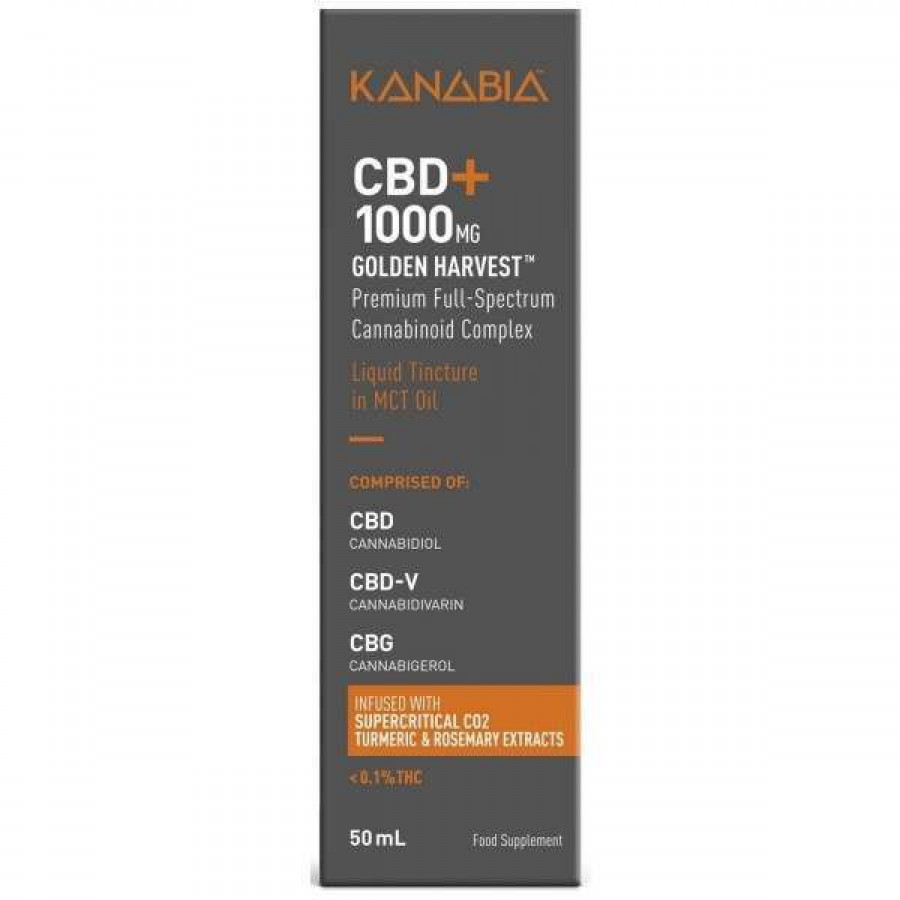 Kanabia CBD+Oil Golden Harvest 1000mg Turmeric & Rosemary 50ml