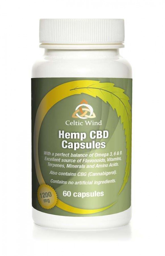 Celtic Wind Crops 1200mg Hemp CBD 60 Capsules