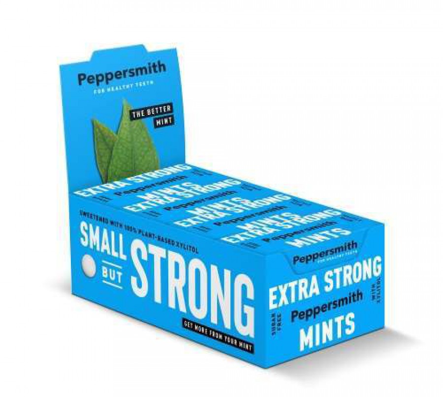 Peppersmith Extra Strong Xylitol Mints 15g - Case of 12