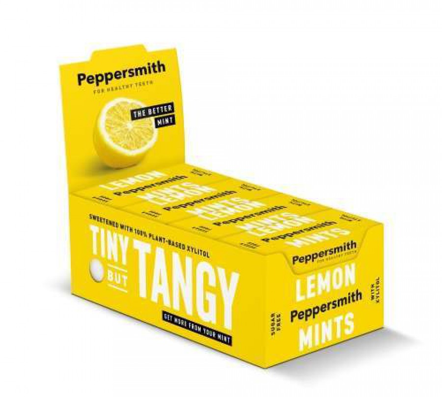 Peppersmith Lemon Xylitol Mints 15g - Case of 12