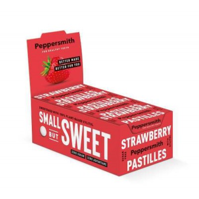 Peppersmith Strawberry Xylitol Pastilles 15g - Case of 12