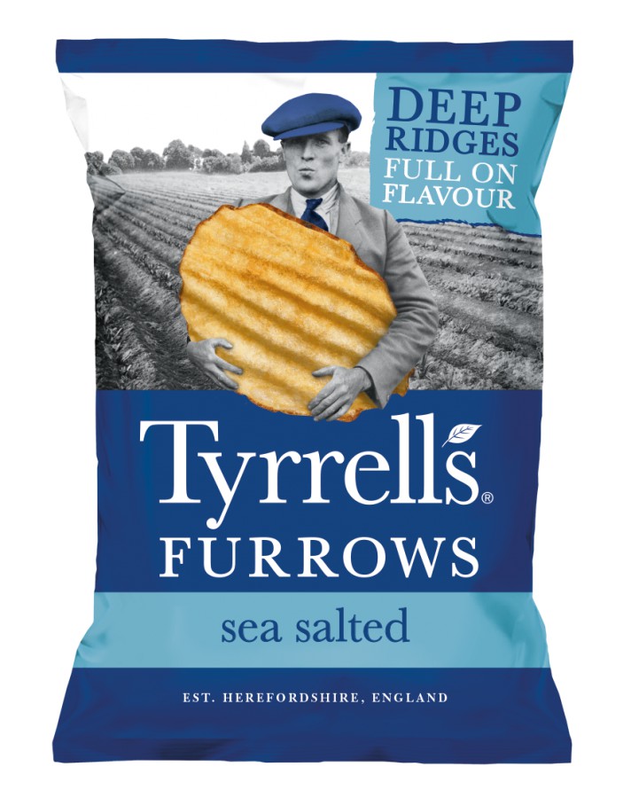 Tyrrell's Furrows Sea Salted Crisps150g - Pack of 8