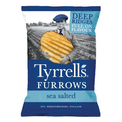 Tyrrell's Furrows Sea Salted Crisps150g - Pack of 8