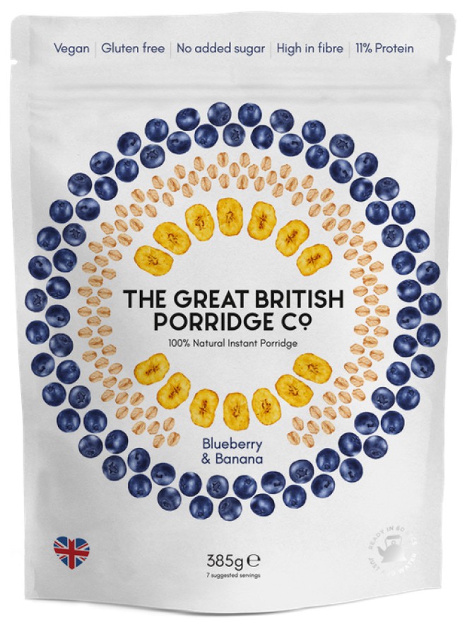 The Great British Porridge Co. Blueberry & Banana Porridge 385g