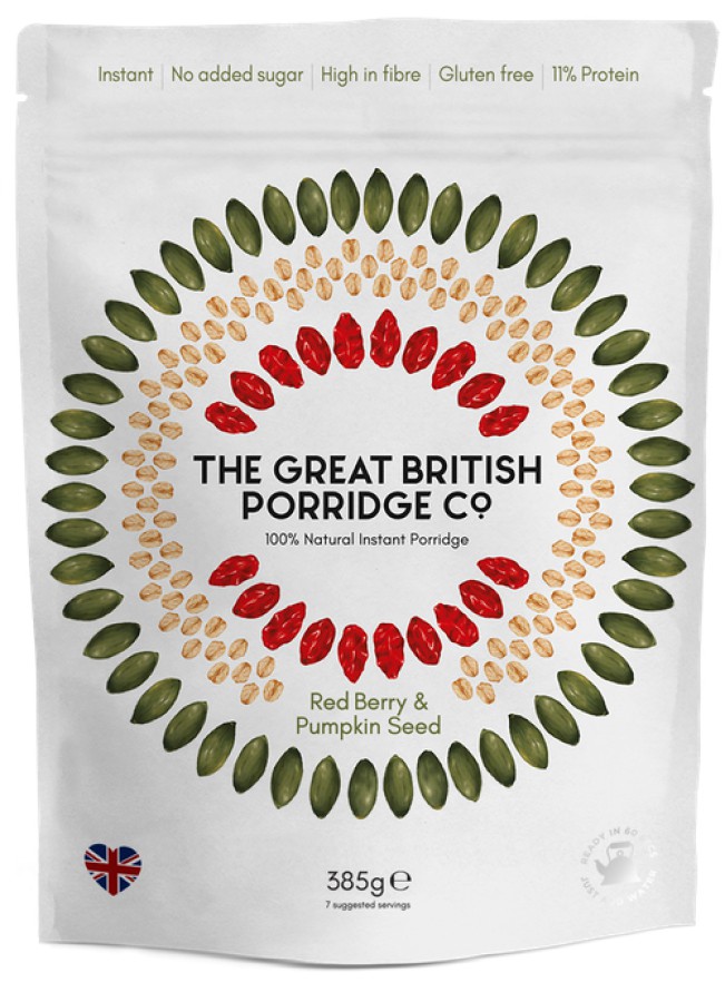 The Great British Porridge Co. Red Berry & Pumpkin Seed Porridge 385g
