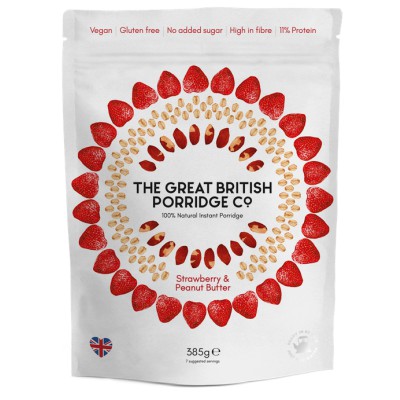 The Great British Porridge Co. Strawberry & Peanut Butter Porridge 385g