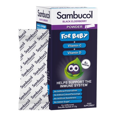 Sambucol Black Elderberry Baby Powder for Infants - 14 Sachets