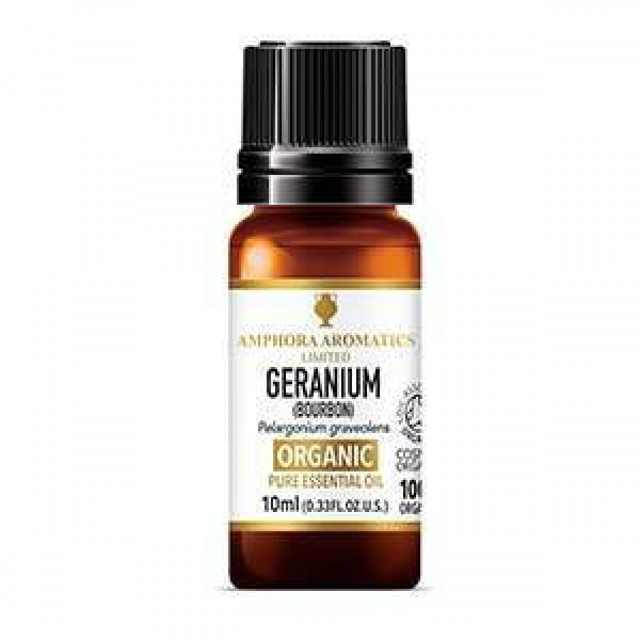 Amphora Aromatics Geranium Bourbon Organic Essential Oil 10ml