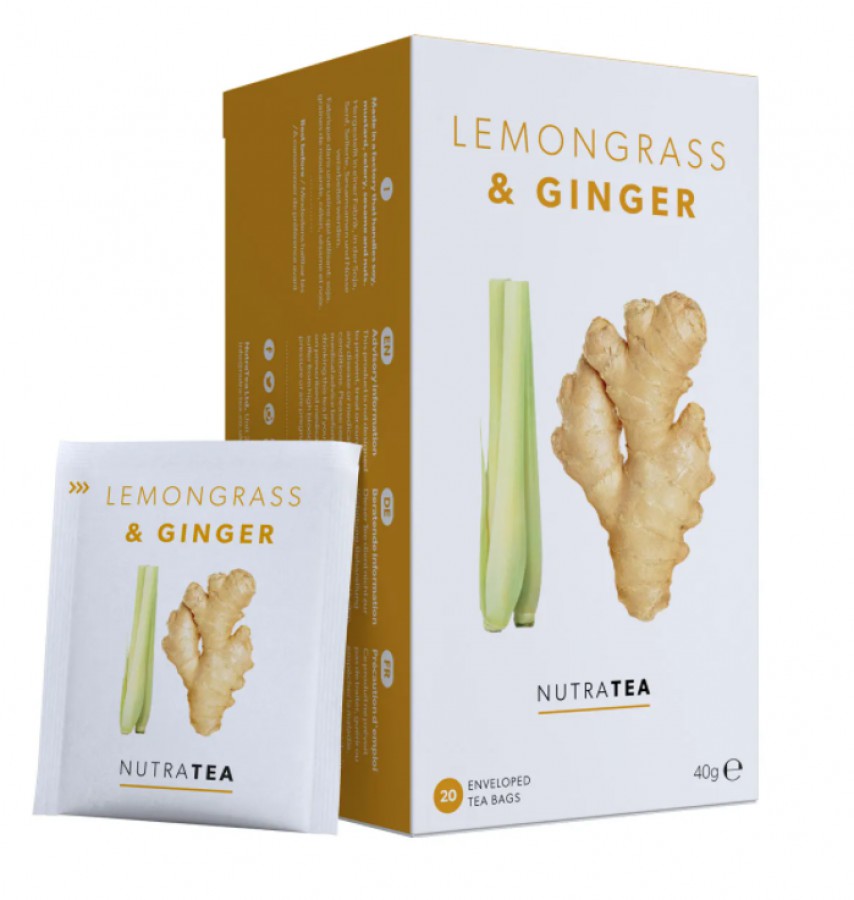 NutraTea - Lemongrass & Ginger Tea - 20 Tea Bags - Pack of 2