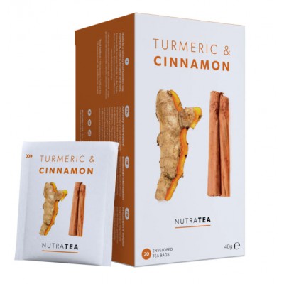 NutraTea - Turmeric & Cinnamon Tea - 20 Tea Bags - Pack of 2