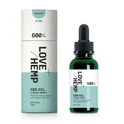 Love Hemp Natural 600mg CBD Liquid Oral Oil Drops 30ml