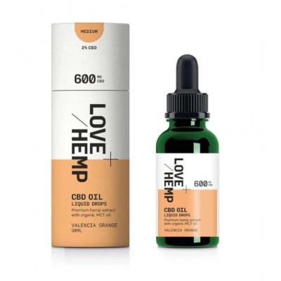 Love Hemp 600mg Valencia Orange CBD Liquid Oral Oil Drops 30ml