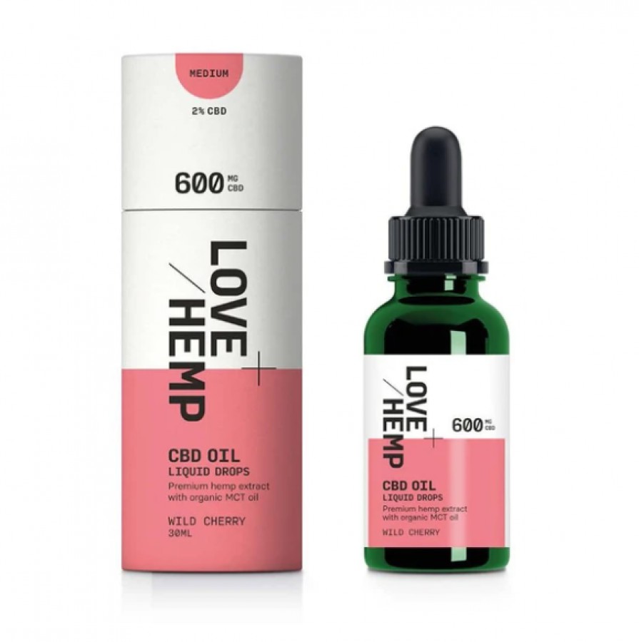 Love Hemp Wild Cherry 600mg CBD Liquid Oral Oil Drops 30ml