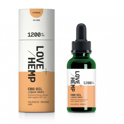 Love Hemp 1200mg Valencia Orange CBD Liquid Oral Oil Drops 30ml