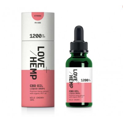 Love Hemp Wild Cherry 1200mg CBD Liquid Oral Oil Drops 30ml