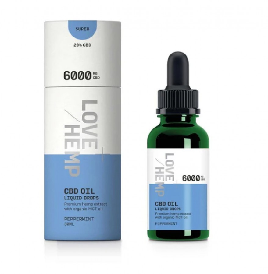 Love Hemp Peppermint 6000mg CBD Liquid Oral Oil Drops 30ml