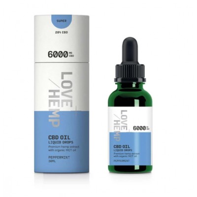 Love Hemp Peppermint 6000mg CBD Liquid Oral Oil Drops 30ml