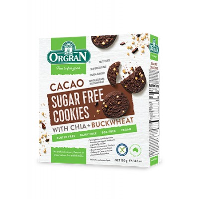 Orgran Sugar Free Cacao Cookies 130g