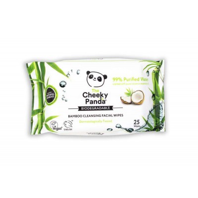 The Cheeky Panda Coconut Bamboo Facial Wipes 25 Wipes - Pack of 2