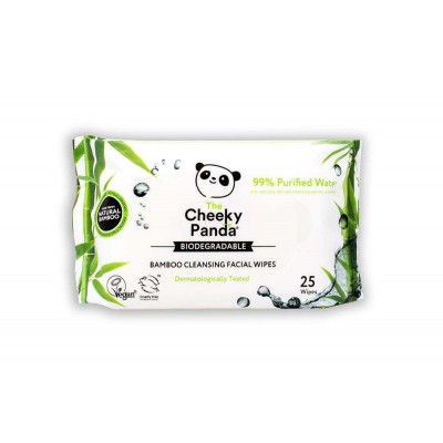 The Cheeky Panda Unscented Bamboo Facial Wipes 25 Wipes - Pack of 2