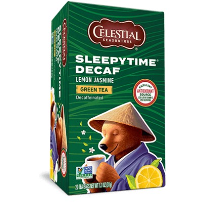 Celestial Seasonings Sleepytime Decaf Green Tea with Lemon & Jasmine Herbal Tea 20 Bags