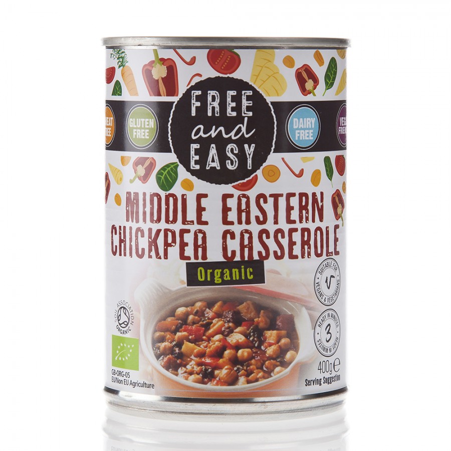 Free & Easy Organic Middle Eastern Chick Pea Casserole 400g