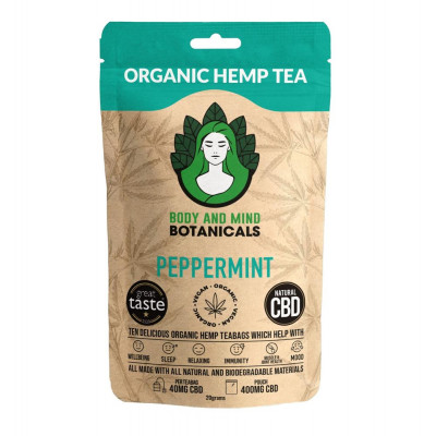 Body & Mind Botanicals Peppermint Hemp Herbal Tea â€“ 10 Bags