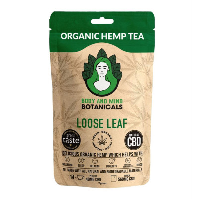 Body & Mind Botanicals Hemp Loose Leaf Herbal Tea â€“ 14 Cups