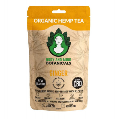 Body & Mind Botanicals Ginger Hemp Herbal Tea â€“ 10 Bags