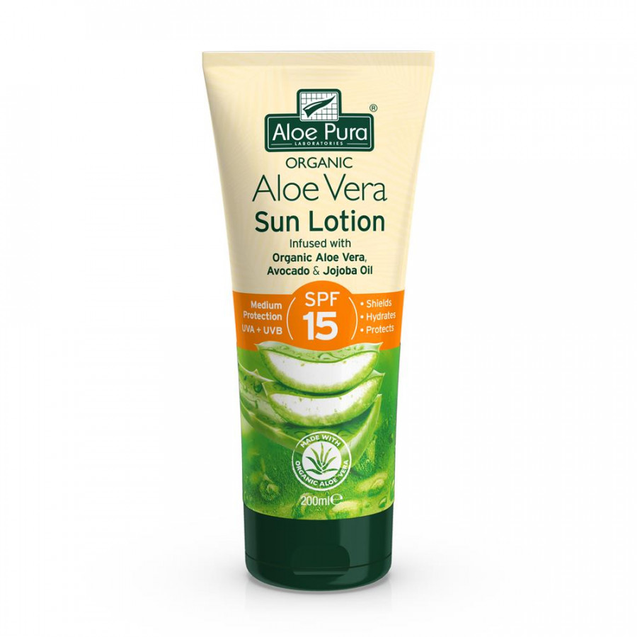 Aloe Pura Organic Aloe Vera Sun Lotion SPF 15 200ml