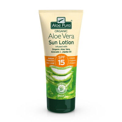 Aloe Pura Organic Aloe Vera Sun Lotion SPF 15 200ml