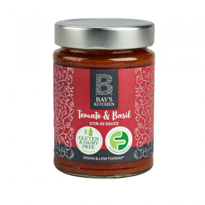 Bays Kitchen Low FODMAP Vegan Tomato & Basil Stir-in Sauce 260g - Pack of 2