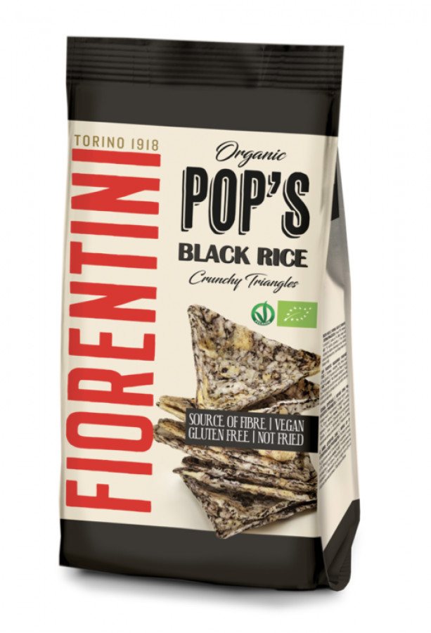 Fiorentini Organic Pop's Black Rice Crisps 80g - Pack of 4