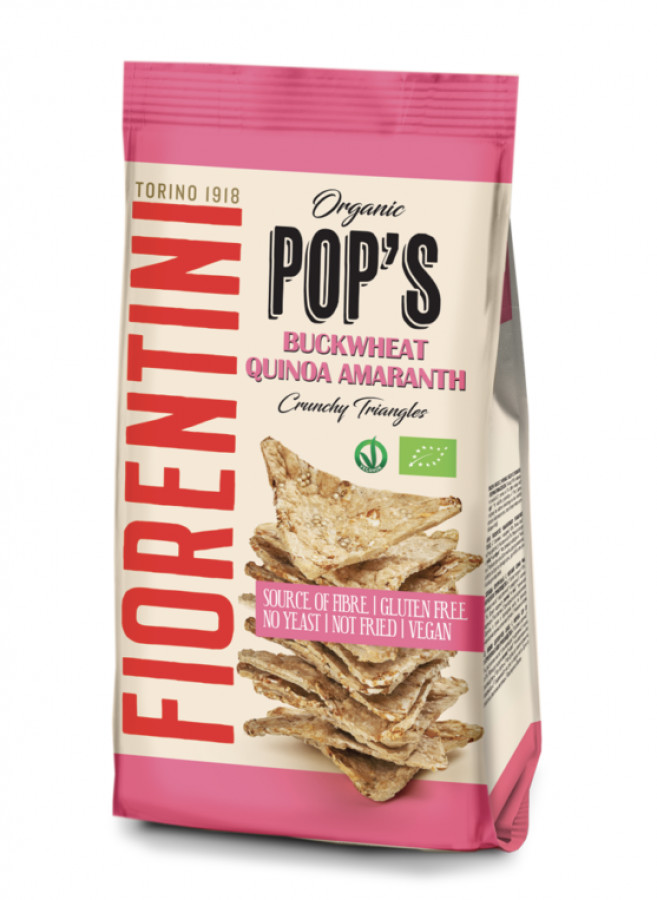 Fiorentini Organic Pop's Buckwheat Crisp's 80g - Pack of 4