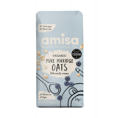 Amisa Organic Pure Porridge Oats 1kg