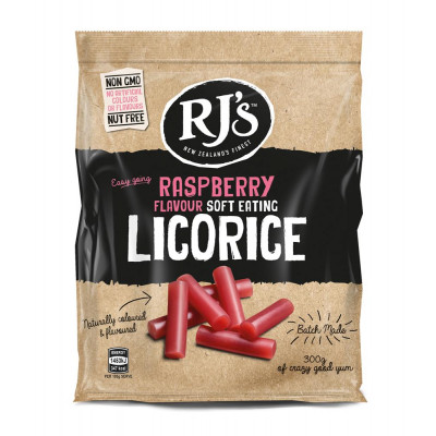 RJ's Raspberry Soft Eating Licorice 300g