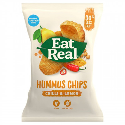 Eat Real Hummus Chilli & Lemon Chips 135g - Pack of 5