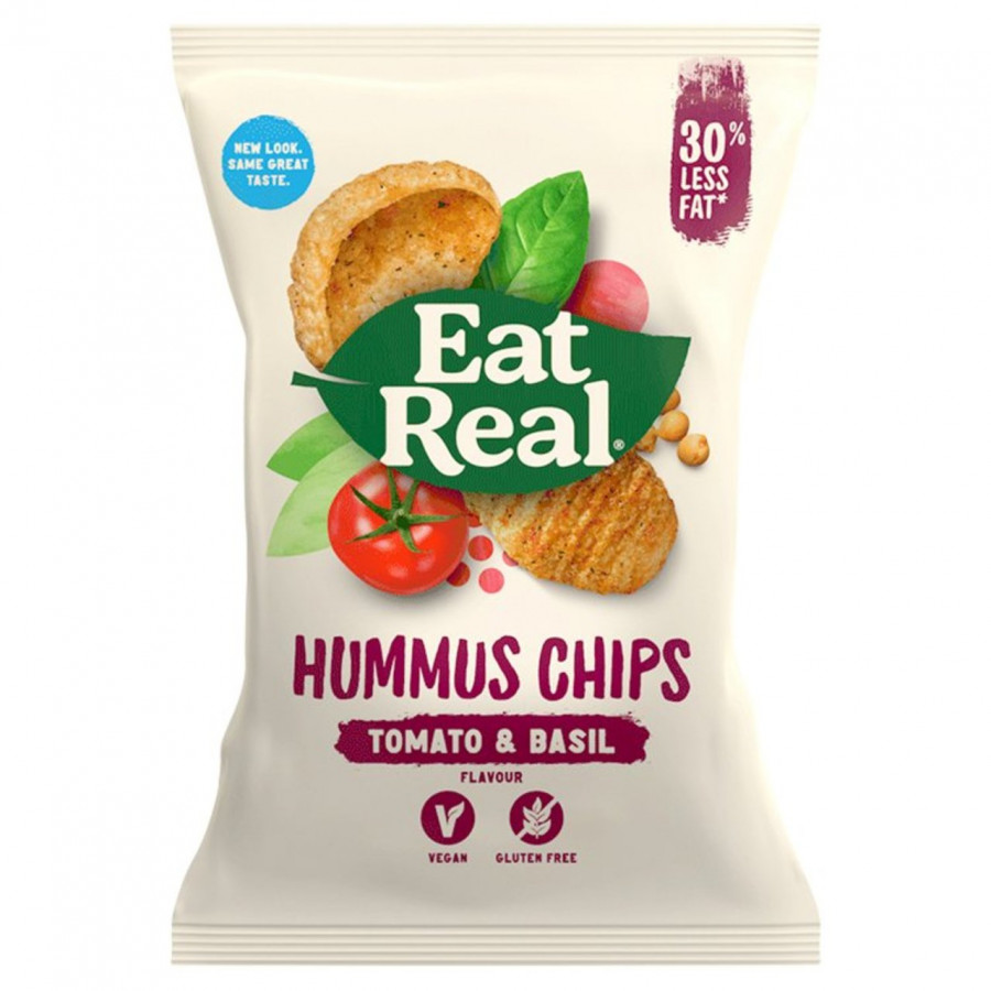 Eat Real Hummus Tomato & Basil Chips 135g - Pack of 5