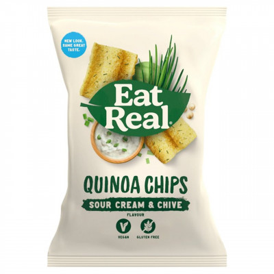 Eat Real Quinoa Sour Cream & Chive Chips 80g - Pack of 5