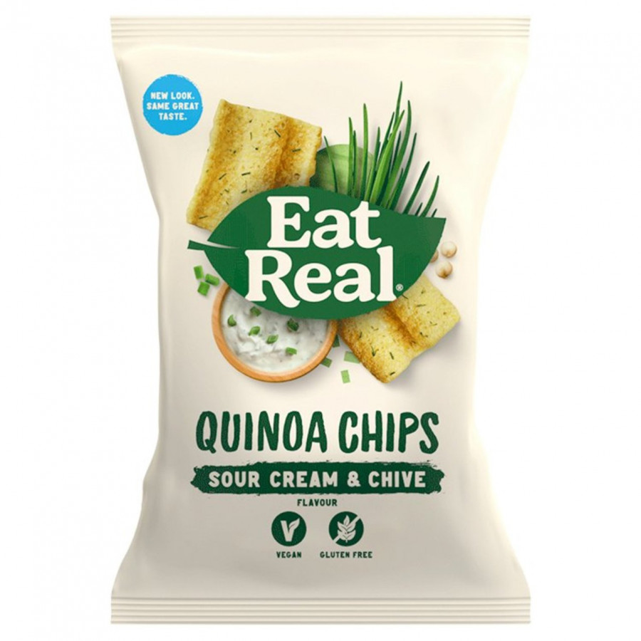 Eat Real Quinoa Sour Cream & Chive Chips 30g - Pack of 6