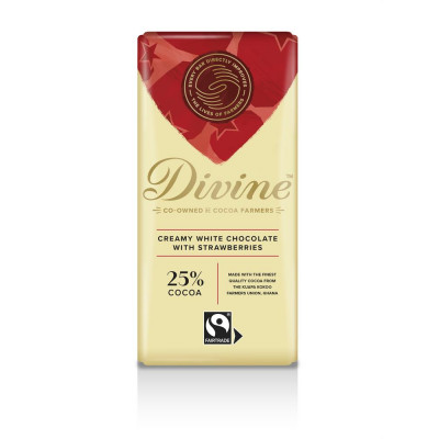 Divine White Chocolate with Strawberries 90g - Pack of 3